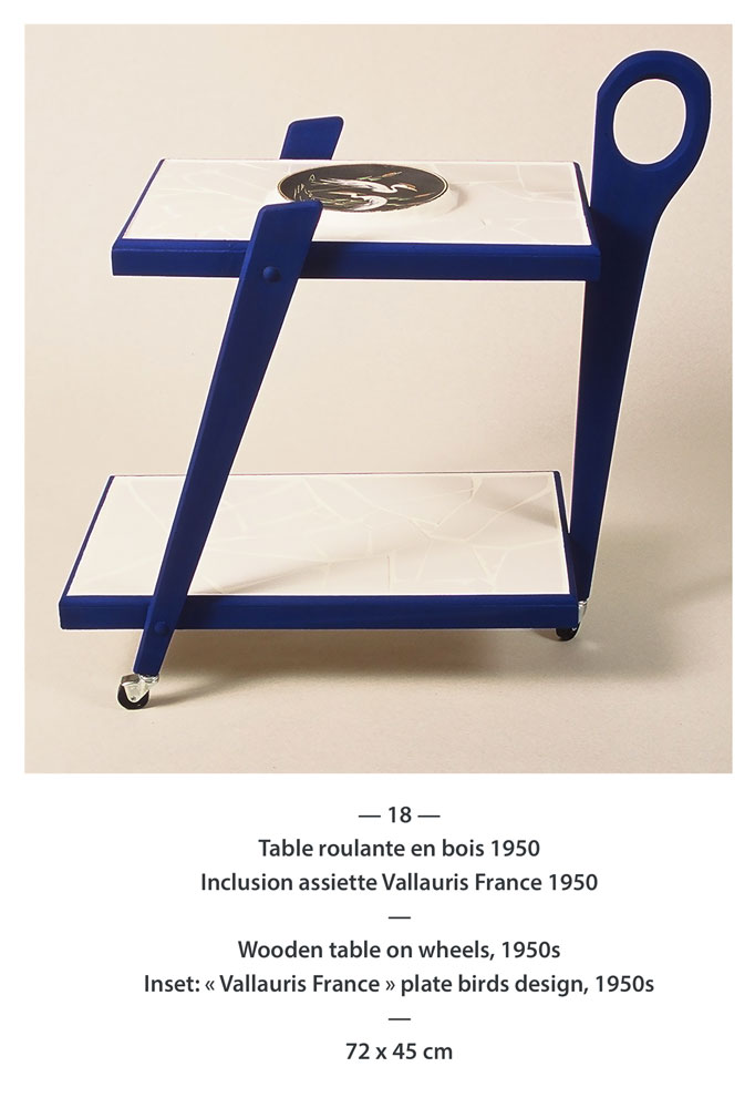 Table roulante en bois 1950